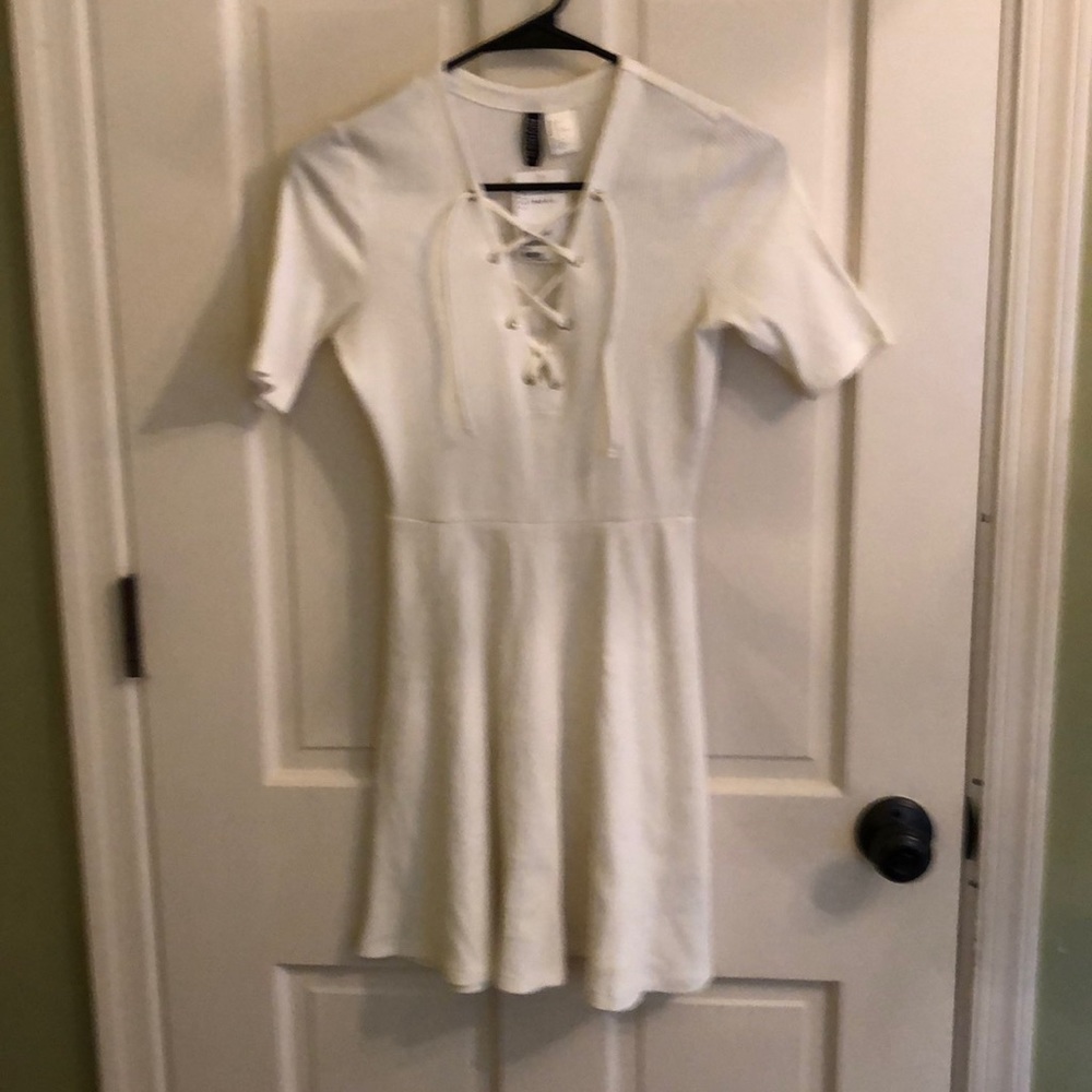 Off White Ribbed Cotton H&M Dress Size 4